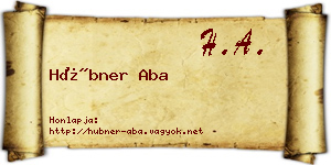 Hübner Aba névjegykártya